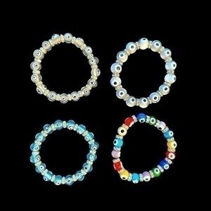 Gorgeous Stretch Evil Eye Bracelets - Set of 4 - Handmade